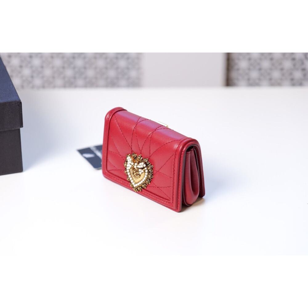 Dolce & Gabbana Runway Red "Devotion" DG MICRO Wallet Purse Bag RRP $1,895